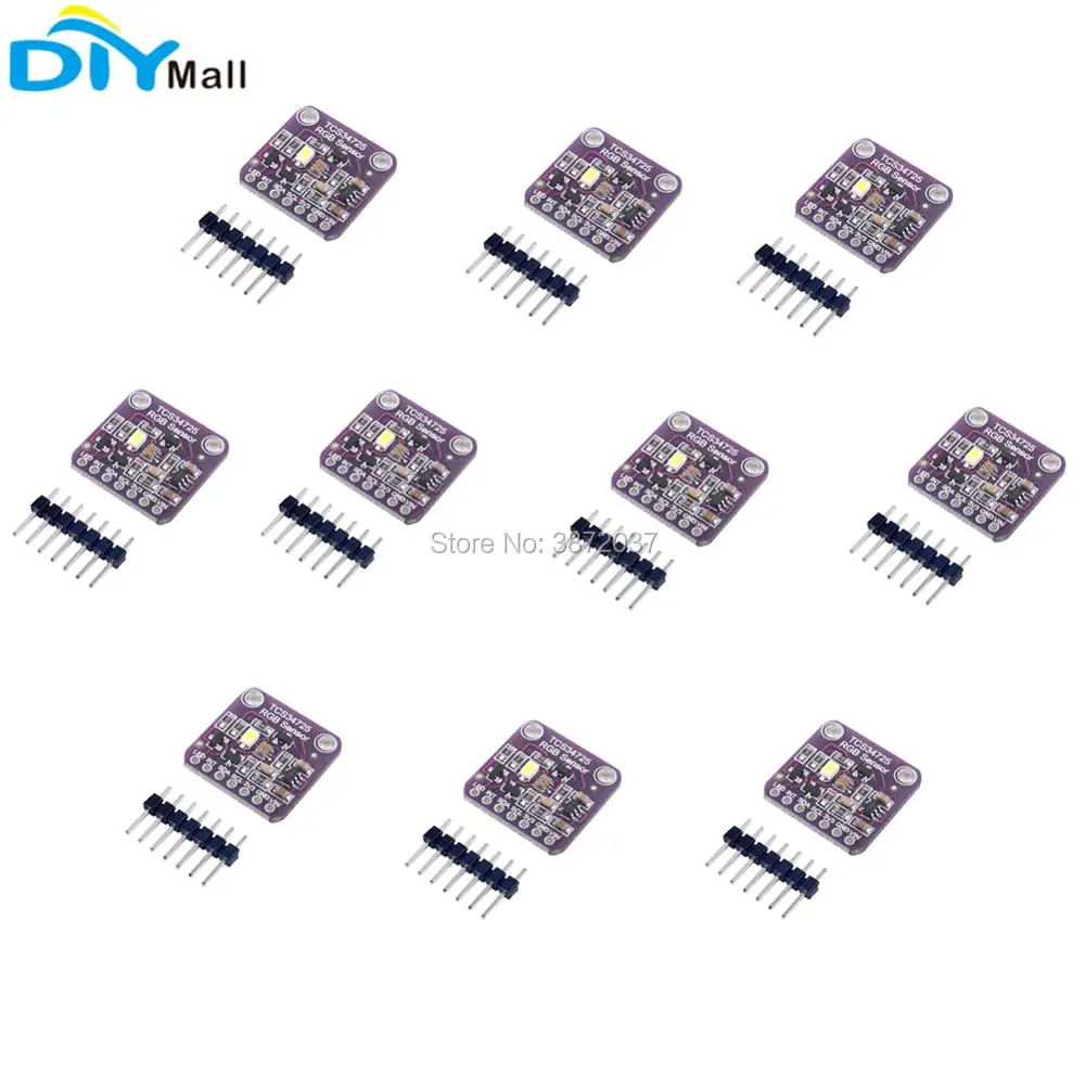 

10pcs/lot GY-TCS34725 TCS34725 RGB Light Color Recognition Sensor Breakout Module with IR Filter for Arduino UNO