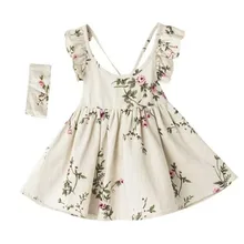 Летнее платье для маленьких девочек; вечерние платья-пачки принцессы с цветочным рисунком и открытой спиной; бежевые платья в стиле бохо; винтажная одежда для маленьких девочек с оборками