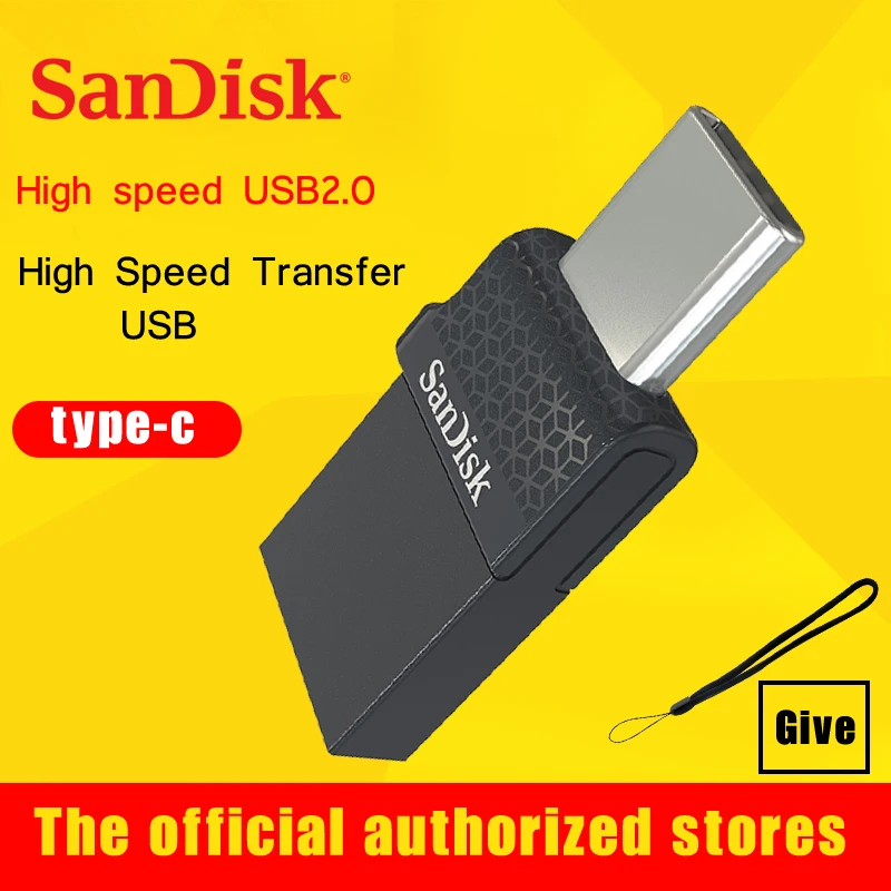 Sandisk type C USB двойной OTG флэш накопитель 32 Гб 64 128 ГБ высокоскоростной