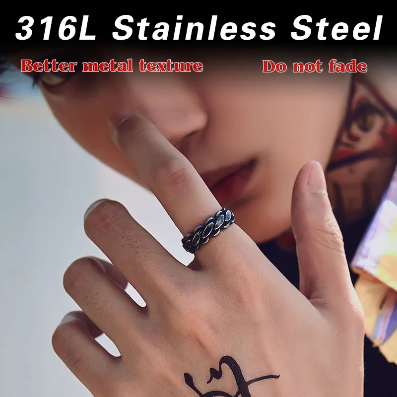 

Beier 316L Stainless Steel camber Single Antique silver Couple Fashion Simple High Quality Wholesale jewelry Ring LR529