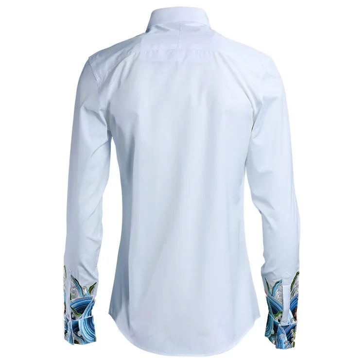 Оригинальная вышивка китайский стиль Мужская рубашка тенденции моды сезон весна-лето белая рубашка мужской высокого класса повседневные