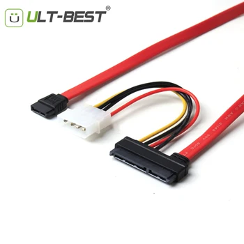 

ULT-Best Cable SATA 22pin 7+15pin Female to SATA 7Pin Female with Molex IDE 4Pin Power Computer Cable 50cm for 2.5 3.5 HDD