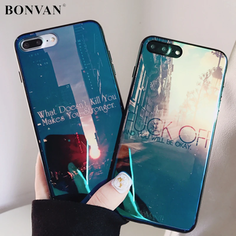 

BONVAN For iPhone 8 6s 7 Plus 6 Plus Case Soft Silicone Blu-Ray Glossy Patterned Cover For iPhone X Case Full Protective Coque