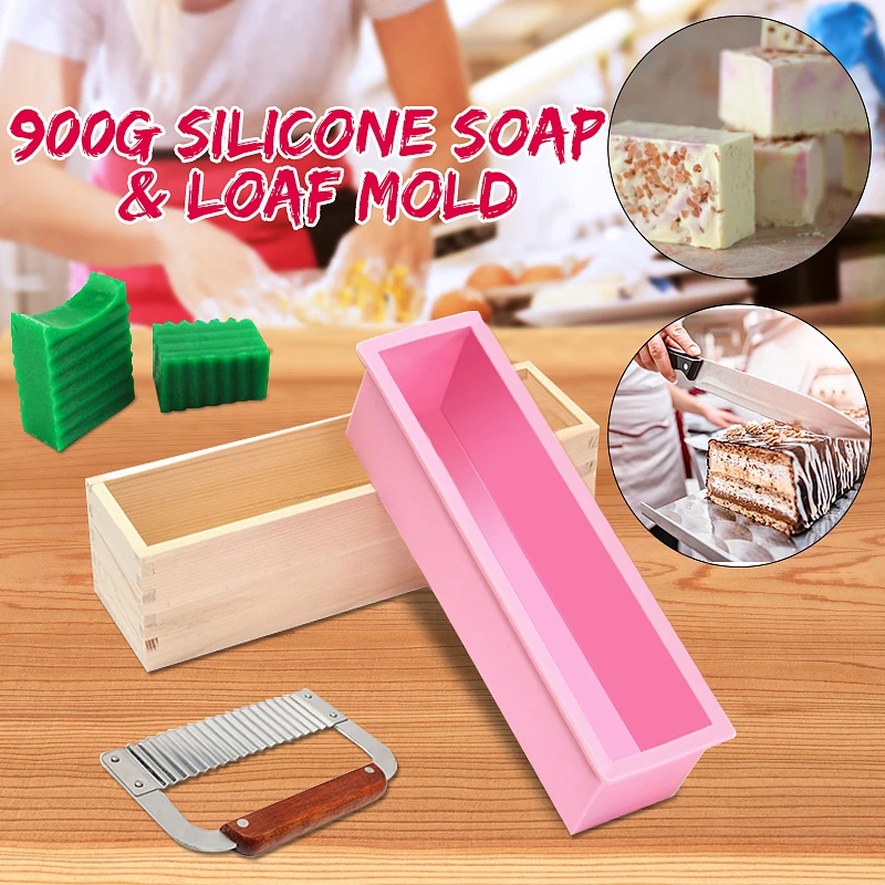Силиконовая форма для мыла с деревянной коробкой кусковое мыло Maker Slicer самодельный лазерный резак квадратный торт силиконовые формы для мыла