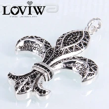 Европейский стиль 925 Серебряный Череп лилии Шарм, цирконий Скелет цветок кулон, подарок