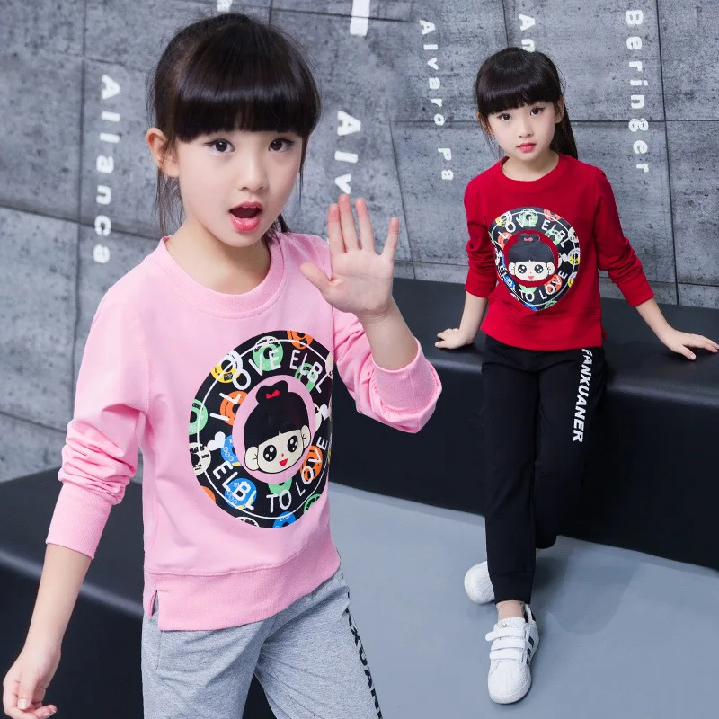 New 2016 autumn Girls Clothes sets Kids sweater Pants Kids Tracksuit For Girls Clothing Sets Girls