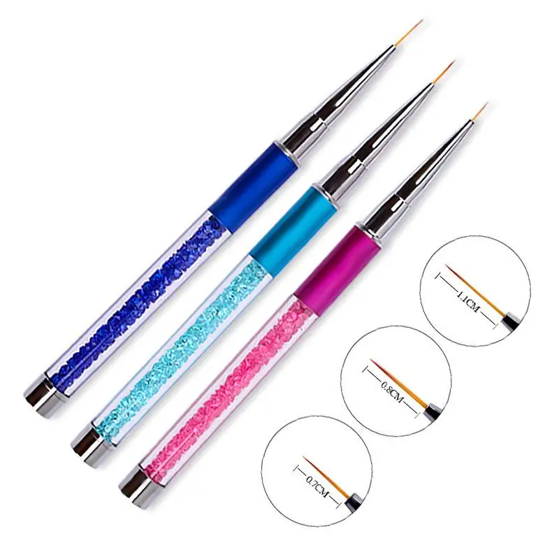 3pcs Nail Art Brush Pen Nail Polish Liner Detailer Striper Dotting