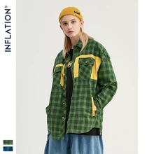 Новинка, осенняя мужская клетчатая рубашка с длинными рукавами и двумя карманами, хлопковые рубашки Highstreet, повседневная мужская клетчатая рубашка 92113W