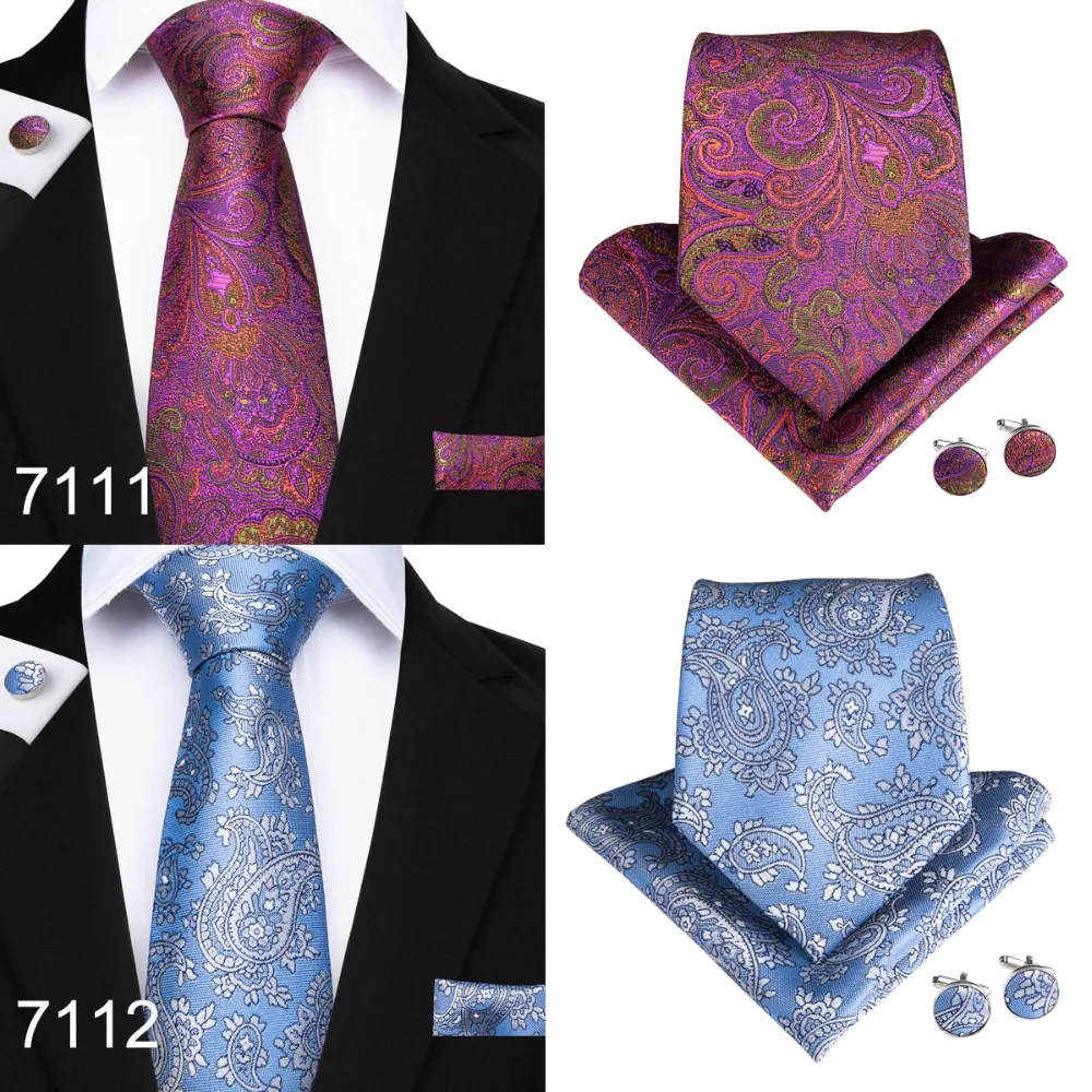 26 видов стилей Пейсли галстук, носовой платок, запонки наборы для ухода за кожей для мужчин 100% шелк Галстуки Формальные Свадебная вечеринка