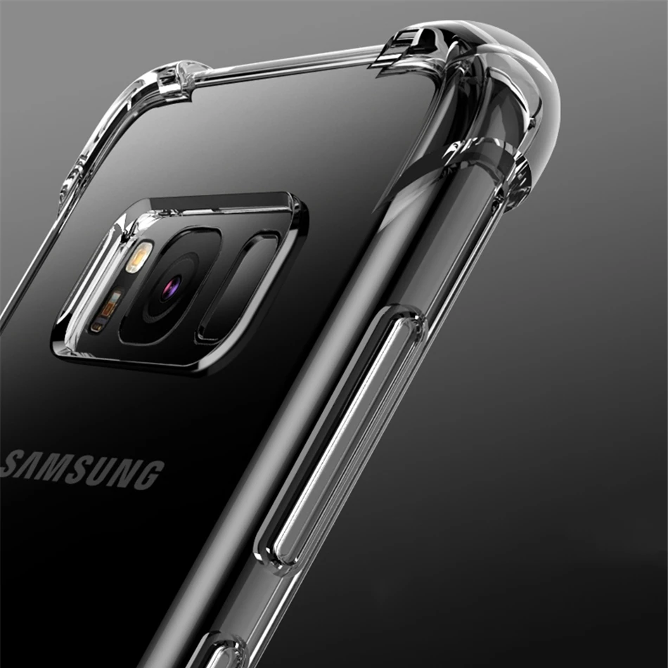 For Samsung Galaxy S10e S10 S9 S8 Plus S7 Edge Note 5 8 9 J4 J6 J8 A6 A7 A8 A9 2018 Air Cushion Case Crystal TPU Silicone Cover