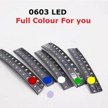 100 шт. маленькие красные лампы 0603 SMD светодиодный 0603 красный светильник-диоды желтый зеленый Теплый Белый Синий Оранжевый Фиолетовый