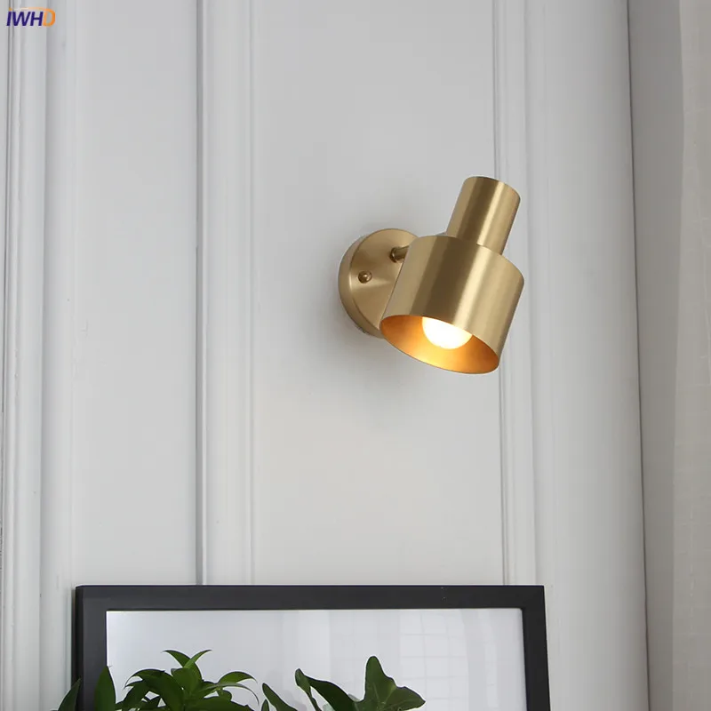  IWHD Nordic Modern Copper Wall Lights For Home Lighting Bedroom Bathroom Mirror Beside Vintage LED  - 32970859141