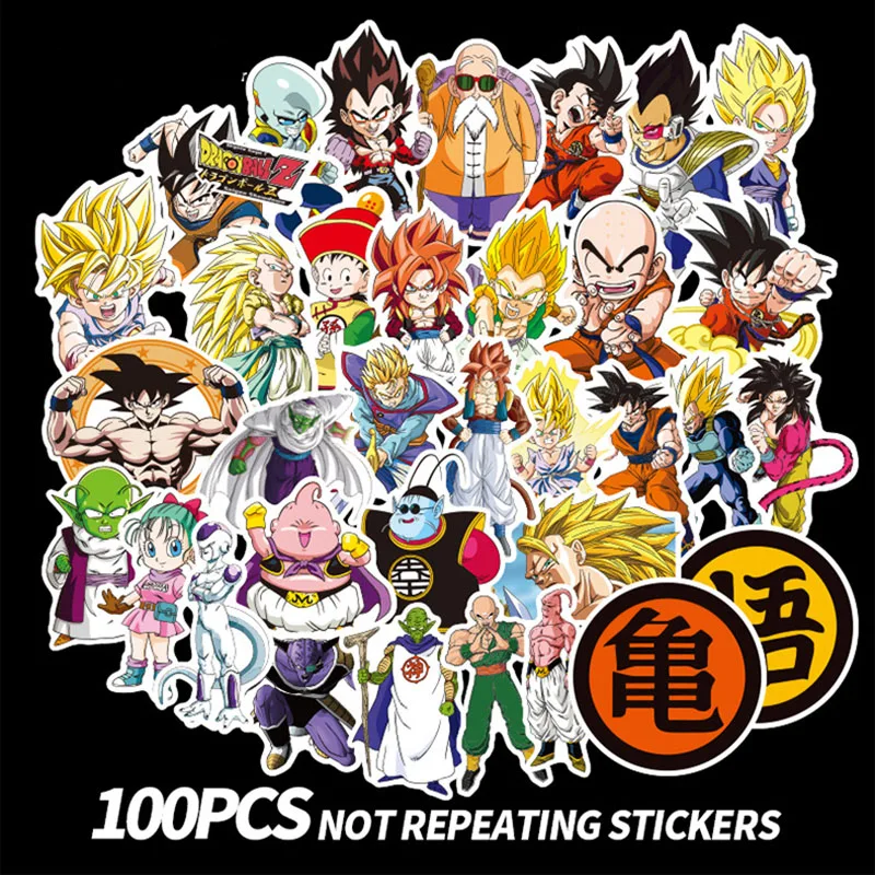 100 шт. Dragon Ball Z фигурки Сон Гоку наклейки для ноутбука бомба обертывание для бутылки автомобиля мотоцикла гитары багаж багажник холодильник