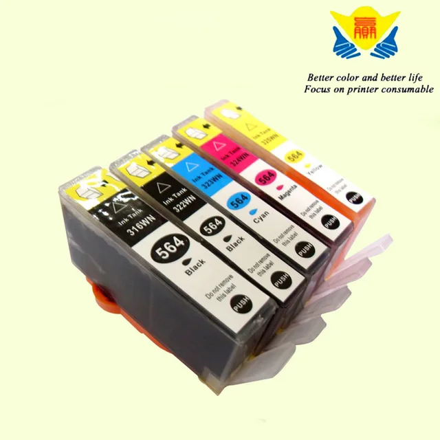 JIAYINGCHEN Compatible ink cartridge replacement for HP 564xl 4PCS for Officejet 4610 4620 Free