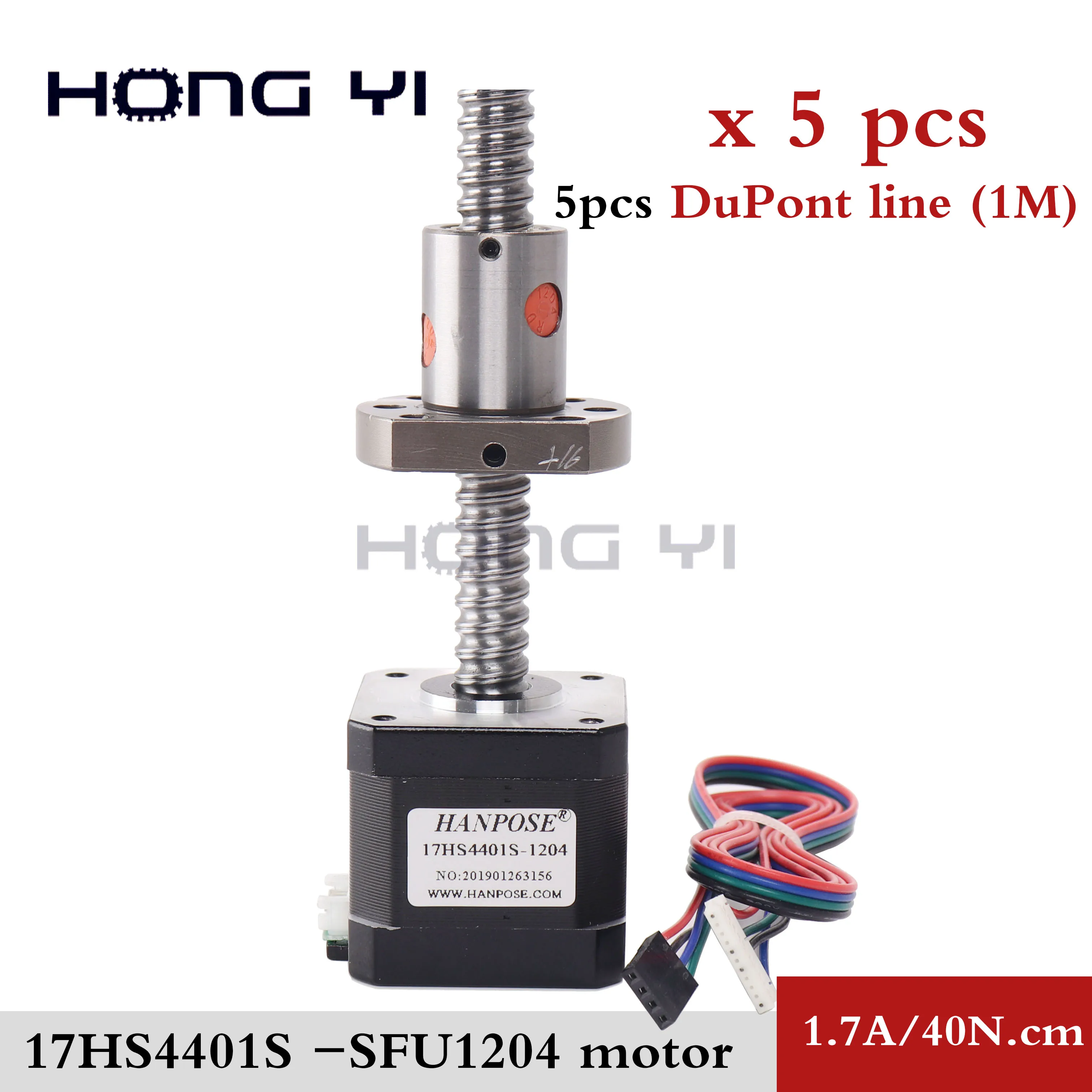 

3D printer motor 5PCS nema 17 stepper motor ballscrew 42BYGH 17hs4401S- SFU1204 ballnut cnc engraving machine
