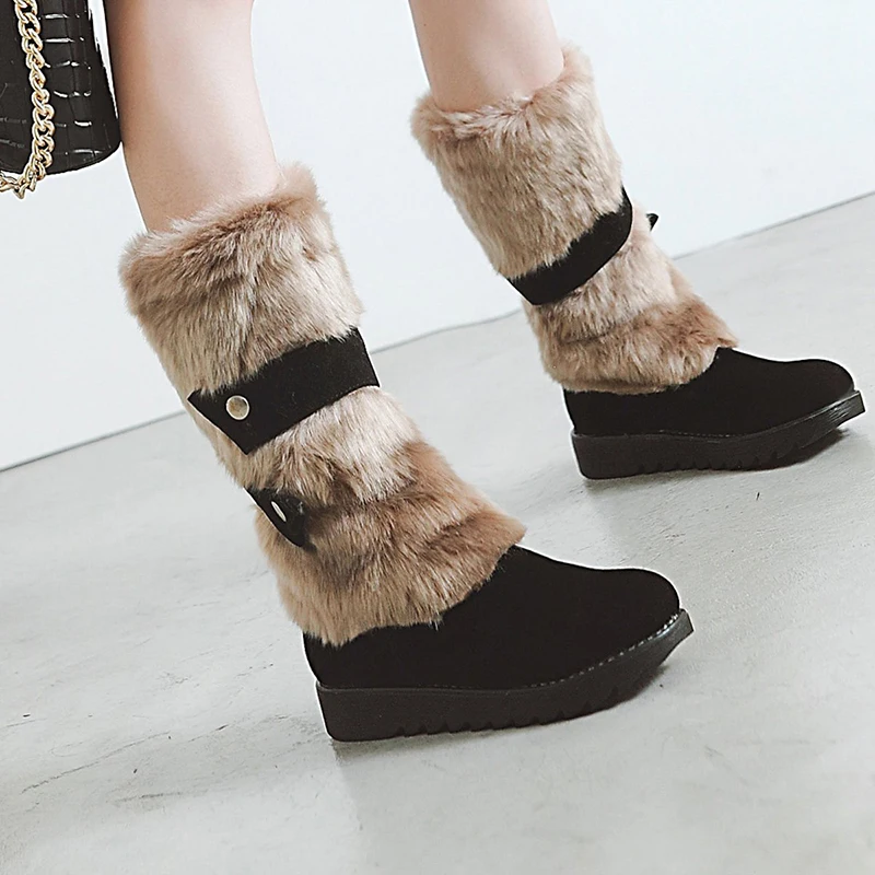 

Ladies snow boots 2018 autumn and winter flat bottom wild high tube women's boots bota feminina NB268