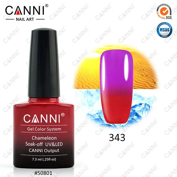 CANNI, термогель-лак, хамелеон, цвета, для дизайна ногтей, эмалевые гель, 7,3 мл, замачиваемый, УФ светодиодный, меняющий цвет, Гель-лак - Цвет: 343