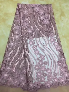 

New Style Nigerian 3D Flowers Lace Fabrics 2018 High Quality Tulle African Laces Fabric Wedding French Tulle Lace Material