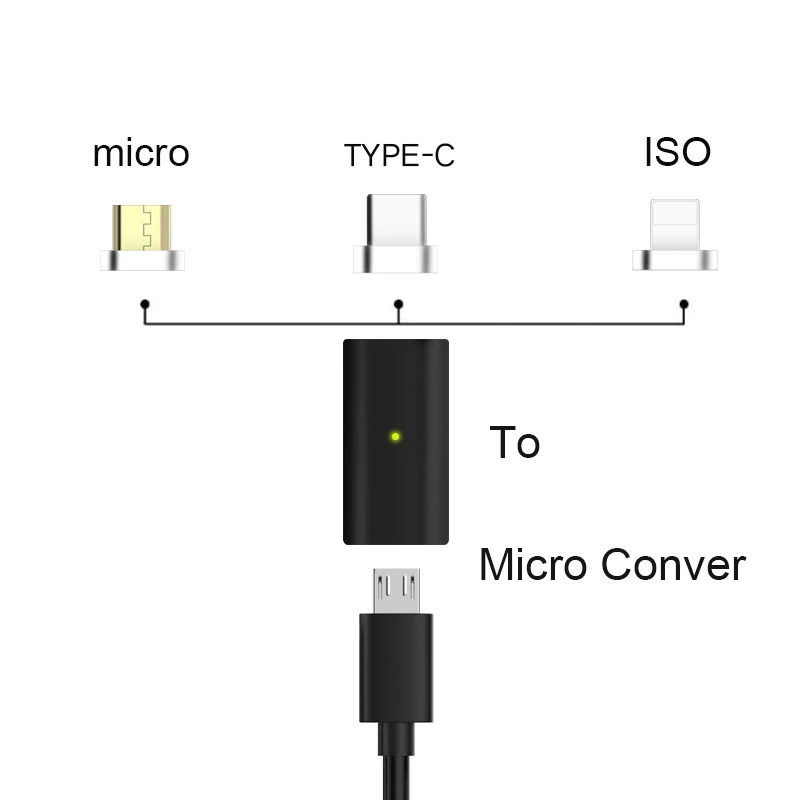 Гурд micro USB Магнитный Conver к Тип c/Android зарядный кабель адаптер Galaxy S8plus