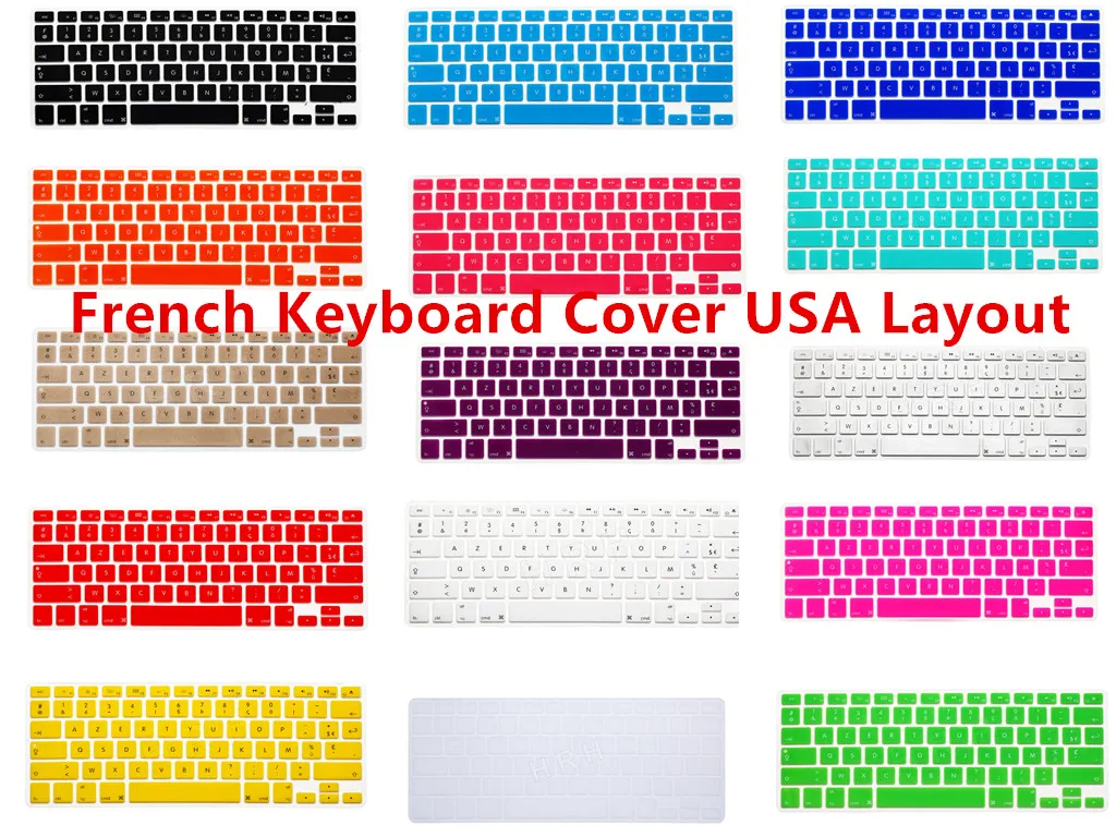 Buy HRH AZERTY French Silicone US Keyboard Cover Skin
