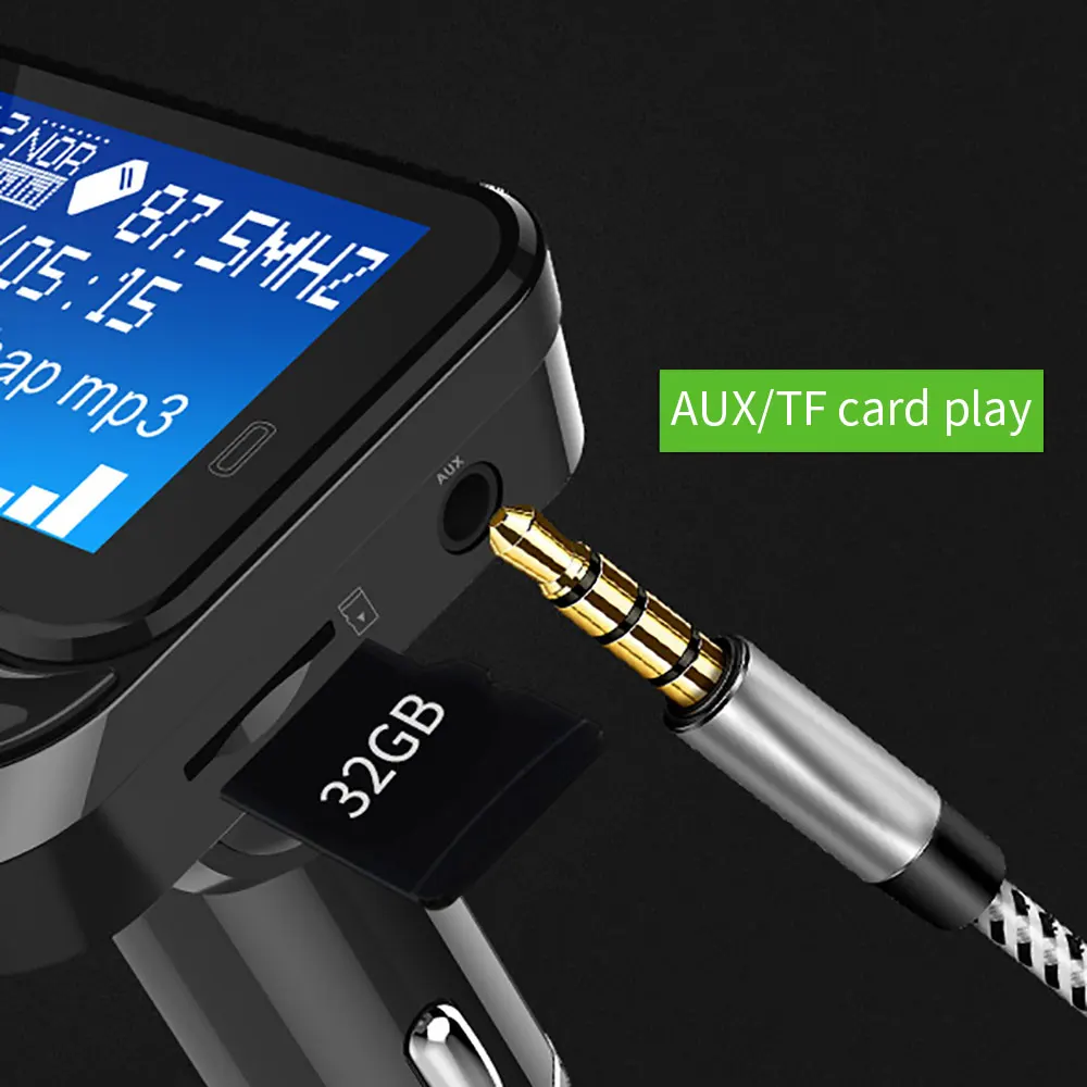 AOZBZ Bluetooth 4,1 FM передатчик модулятор поддерживает языки 7 интеллигентая(ый) Шум снижение Hands-Free Автомобильный MP3-плеер комплект
