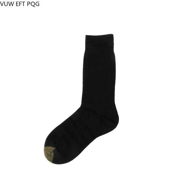 

Business Men's Socks Gold Color Matching Black Socks Cotton Official 2 Style Four Seasons