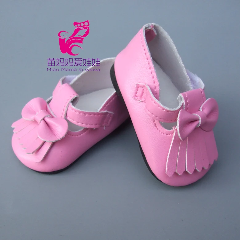 

18-inch doll 7cm leather Pink Shoes Fit for 43CM baby Dolls sneacker Reborn Baby Doll