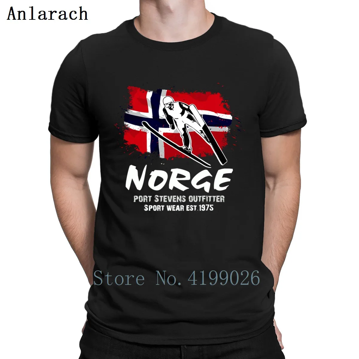 

Ski Jumping Norway Flag Tshirts Slim Euro Size Tops Male Knitted Men's Tshirt Awesome Spring Nice Anlarach