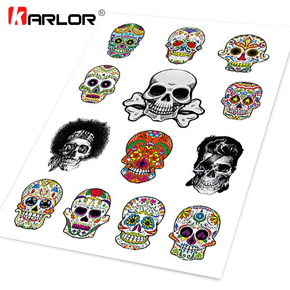

New Sugar Skull Reflective Skull Car Auto Motorcycle Decal Logo Set Sticker Cover Ipad Notebook Laptop Helm Handy Car Styling