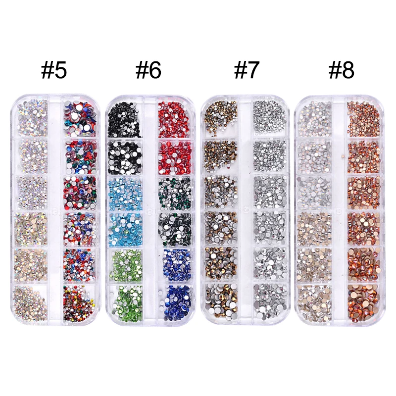 1 коробка 3d-стразы для ногтей хрустальные кабошоны имитация драгоценных камней смешанный цвет акриловый дизайн ногтей DIY украшения