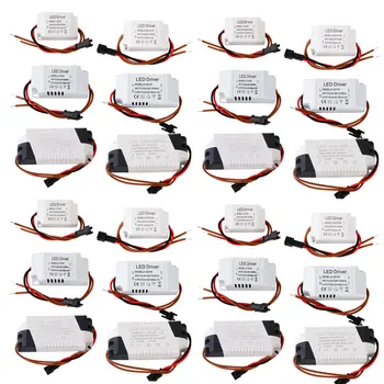 

10X 30X 50X 100X LED Driver Adapter Transformer 1-3W 4-5W 4-7W 8-12W 18-24W 300mA Power Supply Light Transformers AC 85-265V