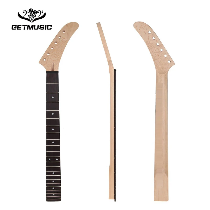 

22 Frets Banana Maple Guitar Neck Rosewood Fingerboard White Dot Inlay for ST Strat Guitar Replacement Guitar Parts