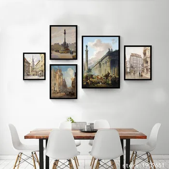 

cotton no frame classical europe building landscape canvas printings oil painting printed on cotton wall art decoration picture