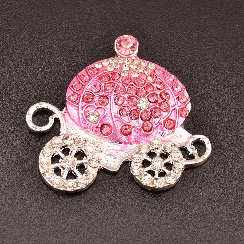 Кнопка для Карета Принцессы из горного хрусталя, используемая на волосах, 100 шт./партия, 30 мм* 32 мм, KD212, серебристый цвет
