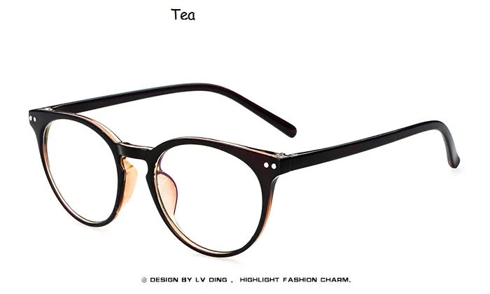 Модные женские очки, оправа для мужчин, Hawsbill, оправа для очков, винтажные круглые прозрачные линзы, очки, оптическая оправа для очков - Цвет оправы: tea