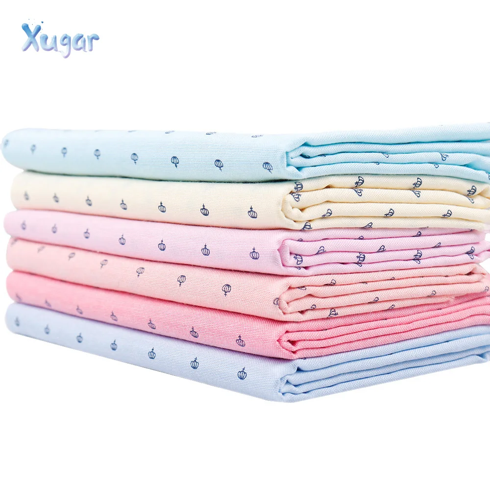 

45cm*150cm Cotton Fabric Solid Color Crown Printed Cloth Fabric Patchwork Quilting Baby Cribs Cushions Blanket Sewing Materials