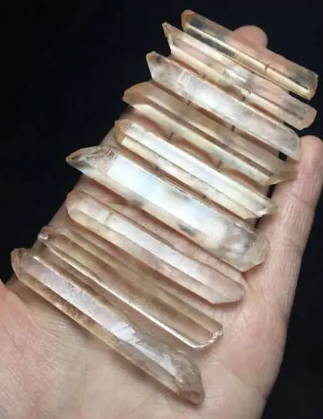 

9pcs Rare Slender Natural Lemurian Seed Quartz Crystal Points Specimen 66g