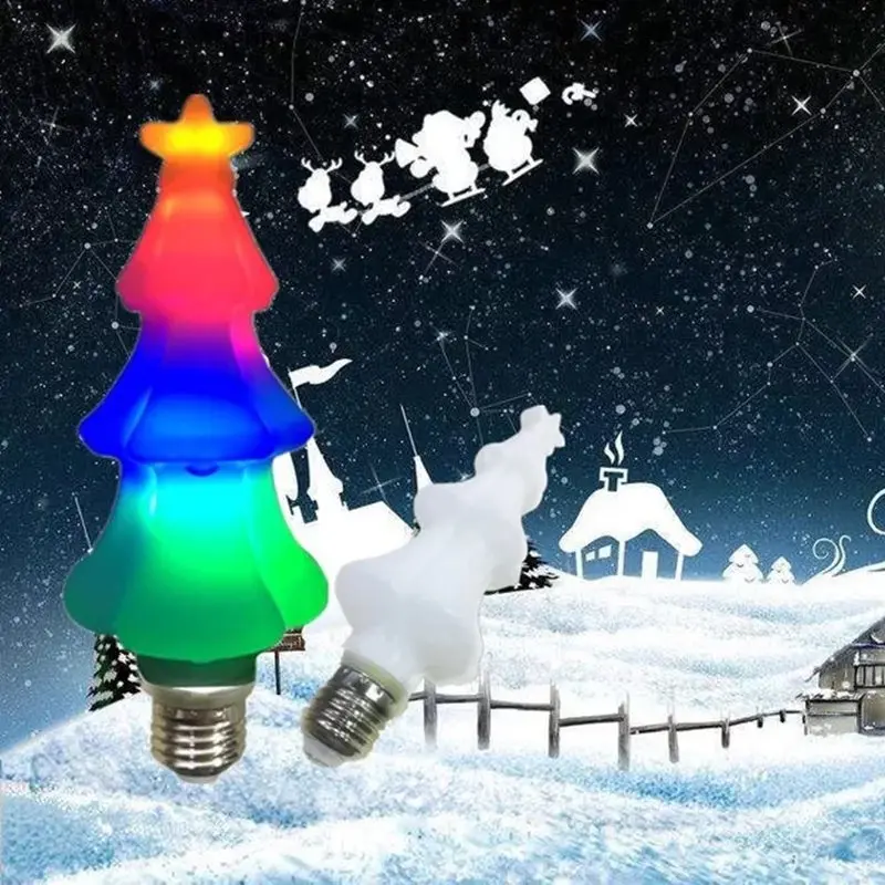 

Colorful E27 Christmas Tree Bulb 85-265V LED Color Light Bulb Flashing Simulation Christmas Decoration LED Light