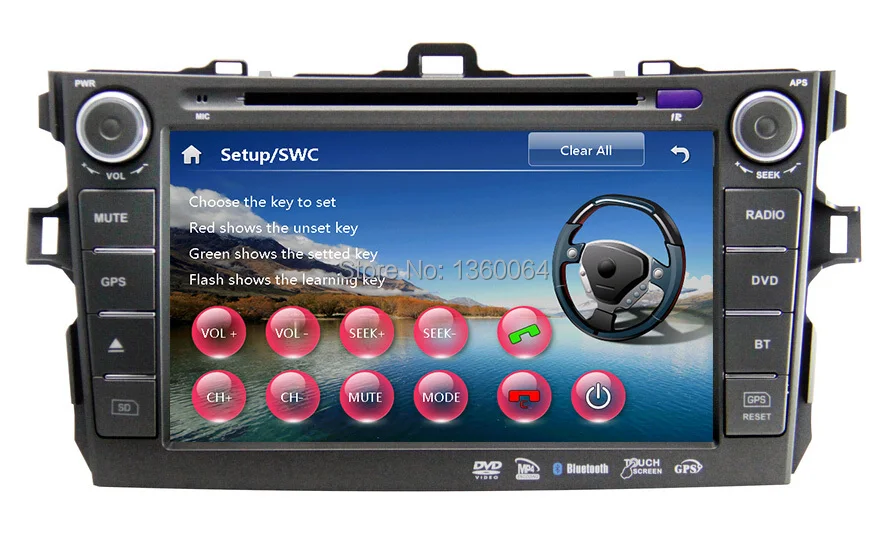 Discount 8 inch Car DVD Player for Toyota corolla (2006-2011) Audio Video GPS Navigation TV Bluetooth Radio 3G+Free GPS map 5