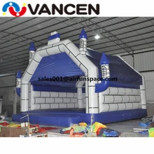 Ship to door cheap inflatable jumping castle blue color bouncers for outdoor playing children toy inflatable bouncy castle