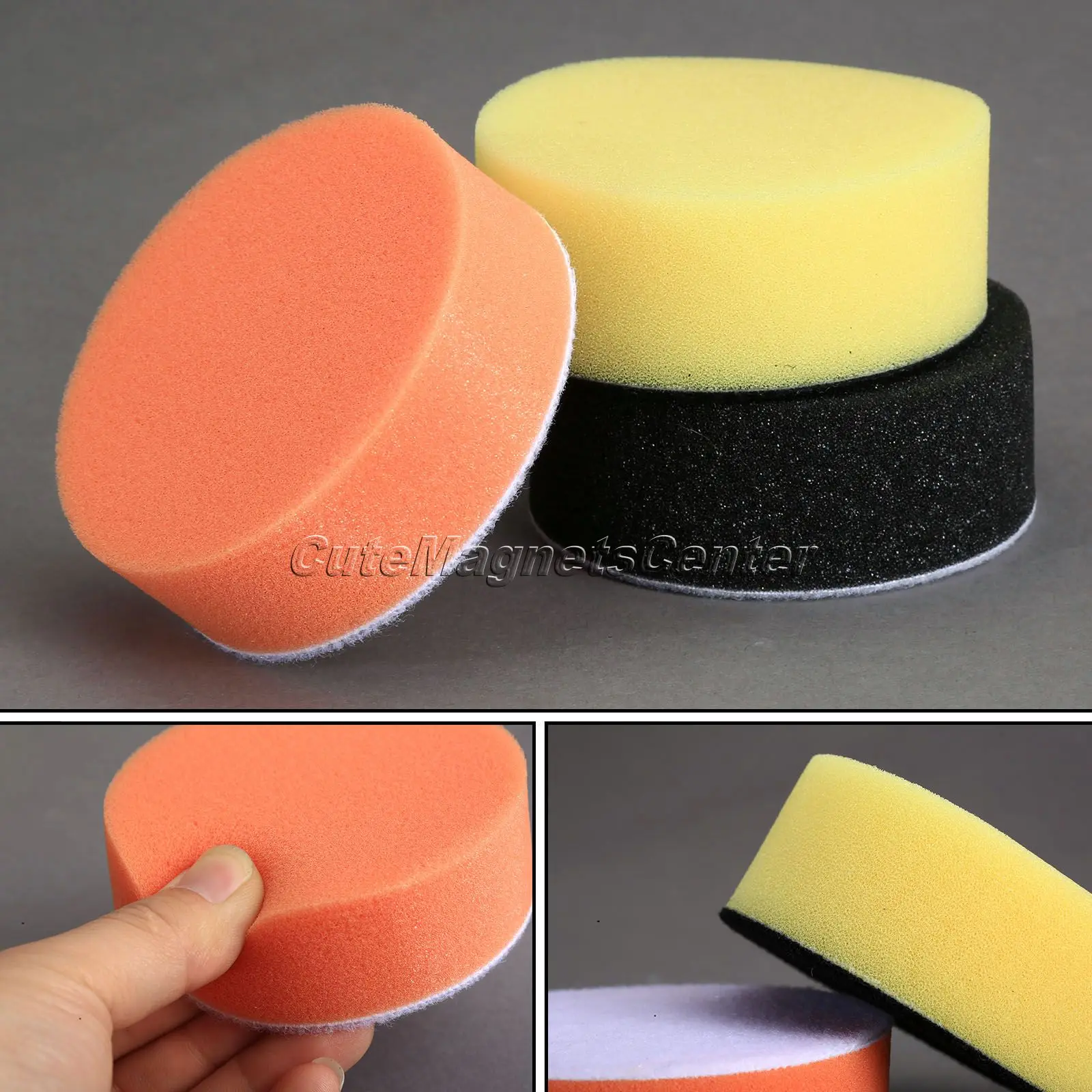 3Pcs 3Inch 80mm Felt Soft Auto Car Waxing Sponge Foam Polishing Buffing