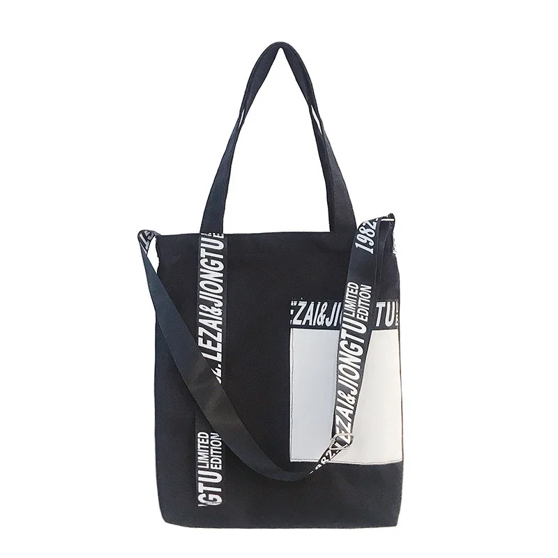 

Fashion ladies canvas handbag shoulder strap shopping bag student universal Messenger bag folding shoulder bag