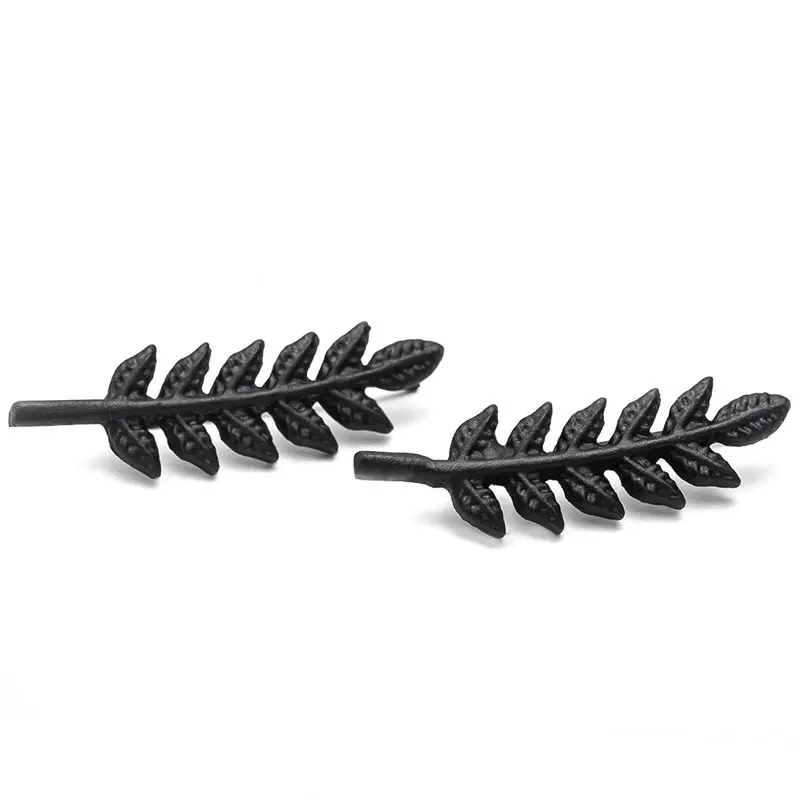 

Vintage Jewelry Exquisite Gold SILVER Leaf Earrings Fashion Modern Feather Ear Clip No Pierced Earrings Ear Clip for Women