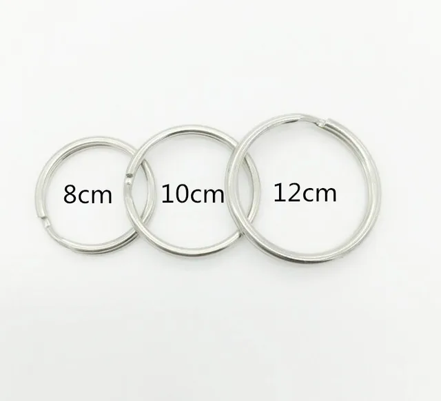 8mm 10mm 12mm stainless steel Key Tags Rings White Plated Steel Round