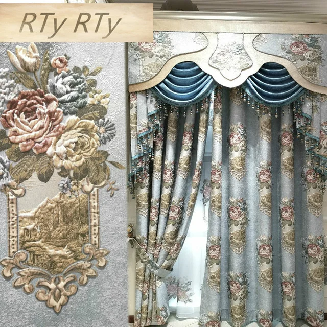 Европейская роскошная королевская вилла с золотой вышивкой затемненные занавески s для гостиной Классическая Высококачественная занавеска для спальни