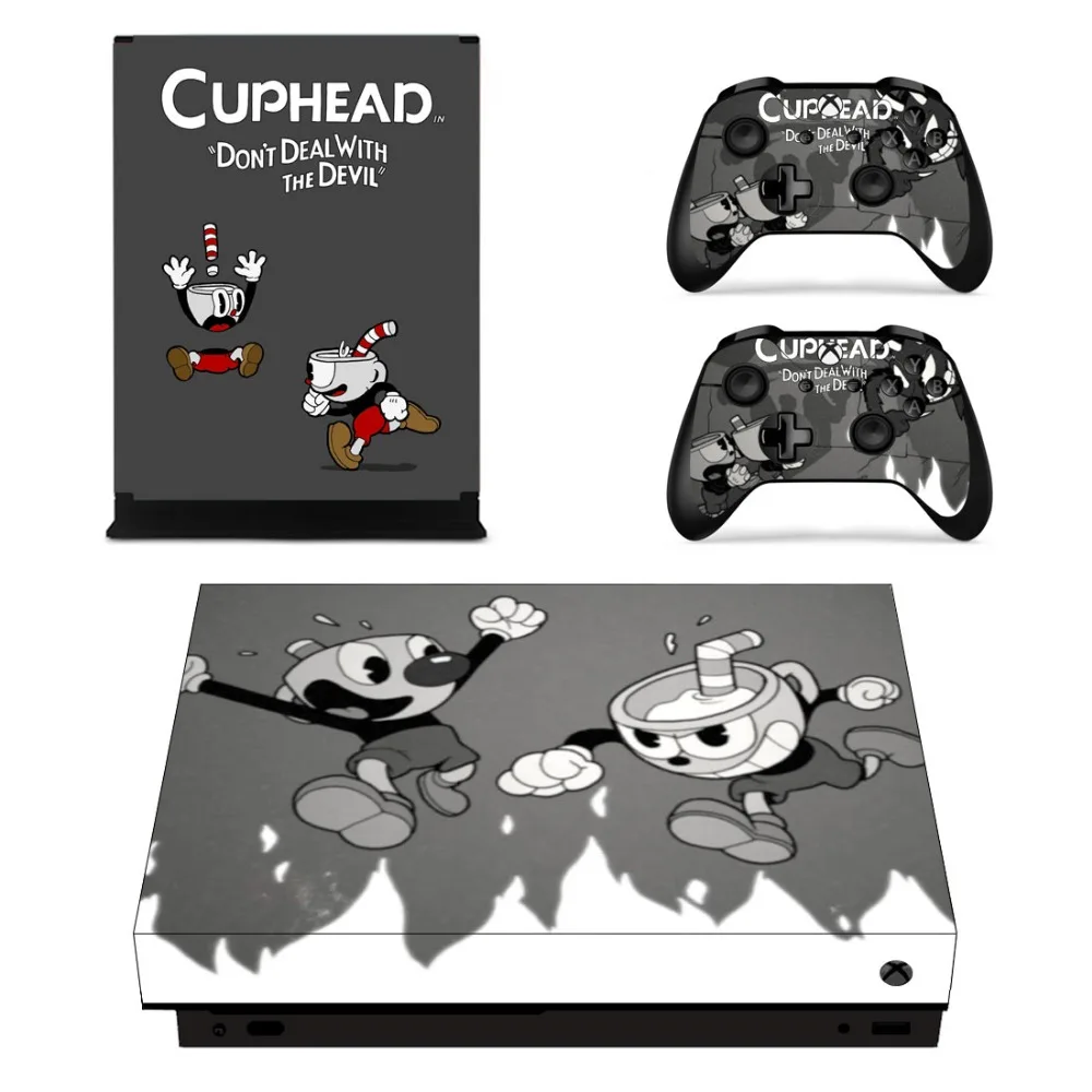 Cuphead Faceplates Skin Console& Controller Decal Stickers for Xbox One X Console+ Controller Skin Sticker