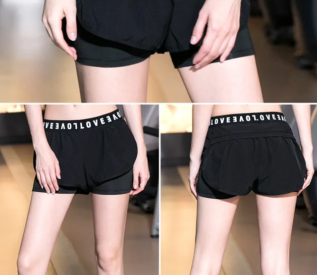 Quick Dry Two in One Running Yoga Work Out Short with Compression Tights Breathable Running Shorts