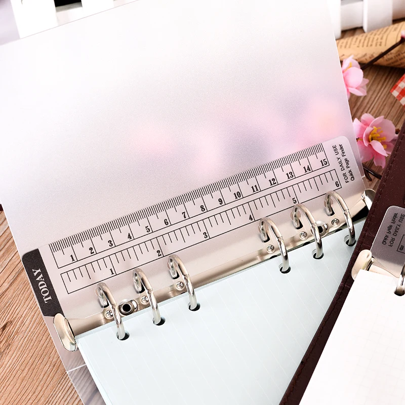 

rulers A5A6 loose hole partition inserts a bookmark ruler transparent scale ruler PVC