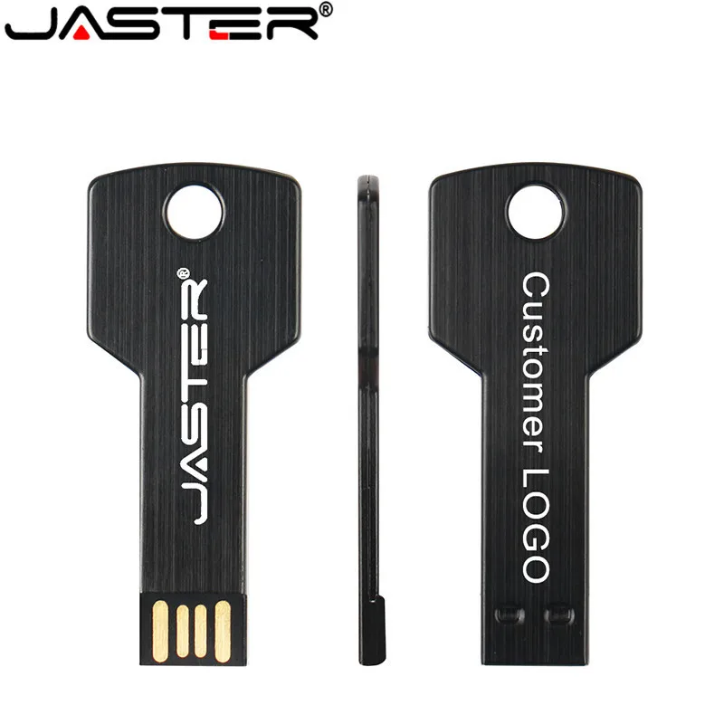 JASTER Металлический Ключ форма USB флэш-накопитель карта памяти брелок Флешка 4 ГБ 8 ГБ 16 ГБ 32 ГБ 64 ГБ U диск подарок(более 10 шт. бесплатный логотип