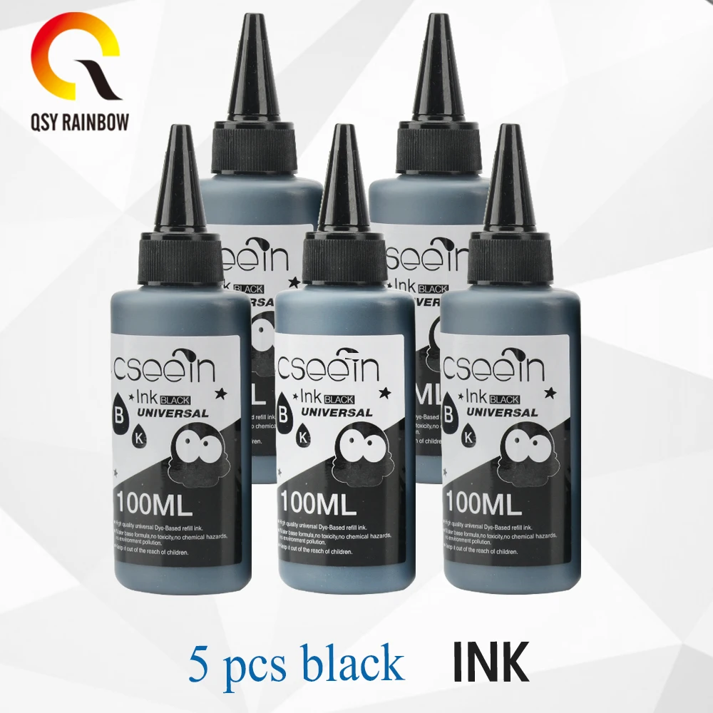 5 PK черная краска заправка чернила для струйного принтера для hp Kit 100 мл бутылки чернила для Epson Премиум для Canon струйный принтер для Brother